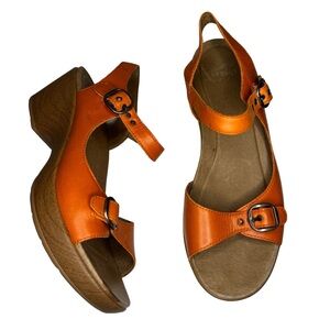 Dansko Orange Leather Sandals